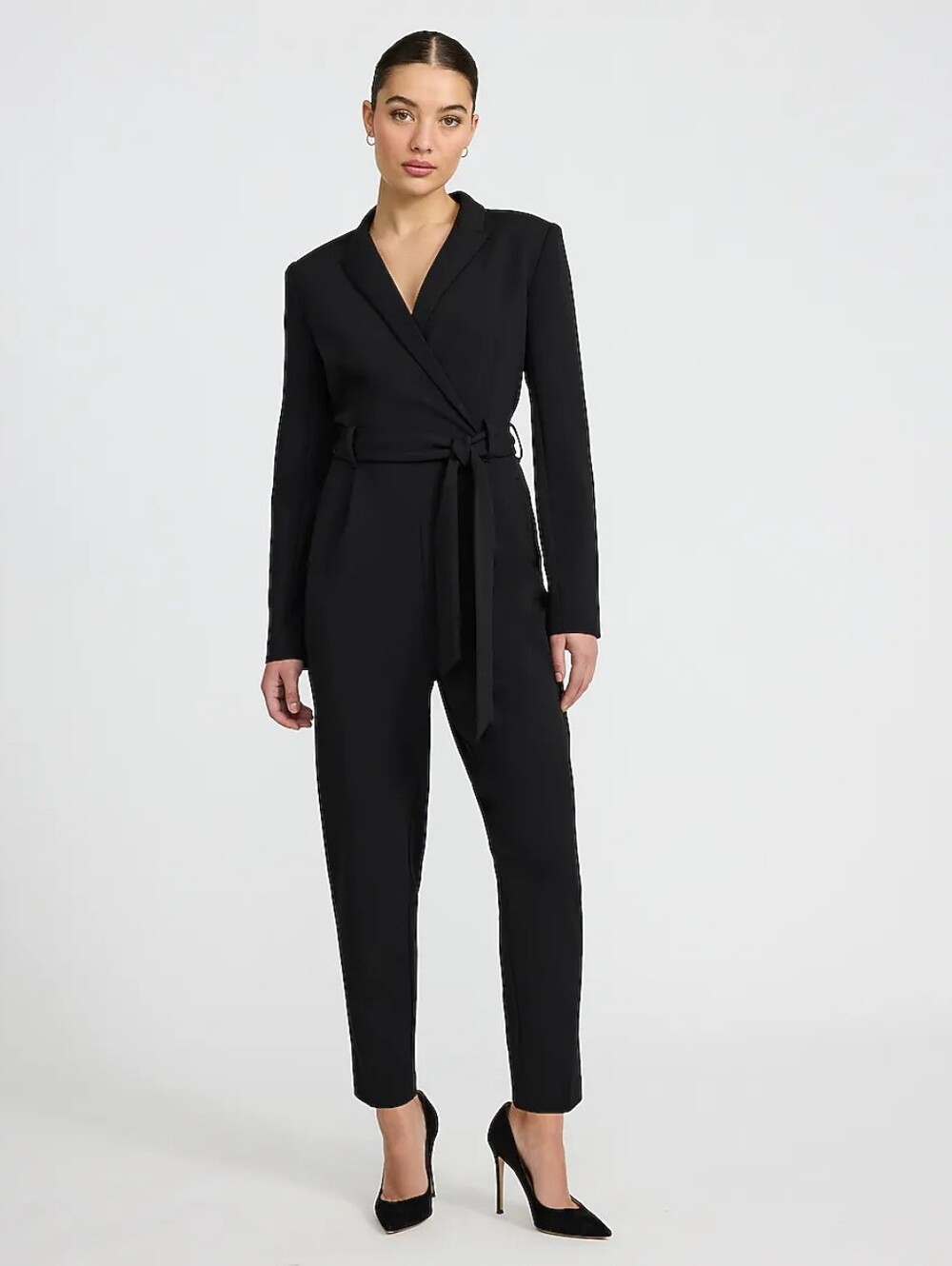 NWT Express Crepe Blazer Jumpsuit with Tie Belt Minimalist Party Office